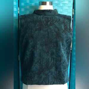 mark. Teal Appeal Cropped Shell Top Sleeveless Teal Textured Pattern
